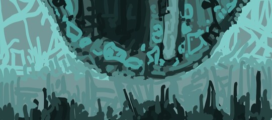 Abstract image for printing. Picture for modern interiors. The picture is painted by hand on a tablet. © neurostructure