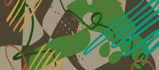 Abstract image for printing. Picture for modern interiors. The picture is painted by hand on a tablet. © neurostructure