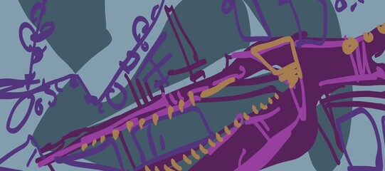 Abstract image for printing. Picture for modern interiors. The picture is painted by hand on a tablet. © neurostructure