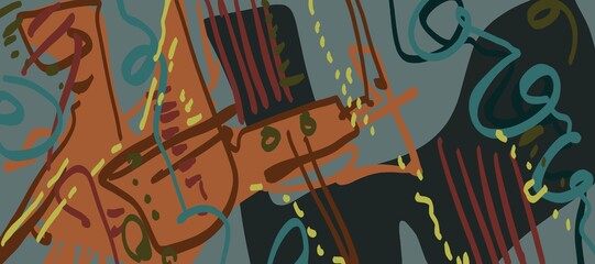 Abstract image for printing. Picture for modern interiors. The picture is painted by hand on a tablet. © neurostructure