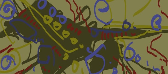 Abstract image for printing. Picture for modern interiors. The picture is painted by hand on a tablet. © neurostructure