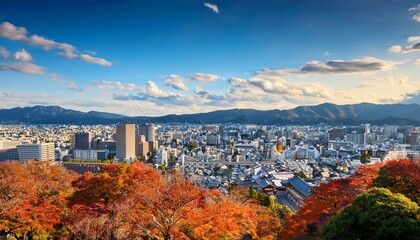 Obraz premium view on kyoto from one of the kyoto station viewpoints