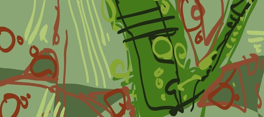 Abstract image for printing. Picture for modern interiors. The picture is painted by hand on a tablet. © neurostructure