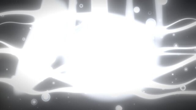 Abstract white glowing organic waves and particle bokeh light motion