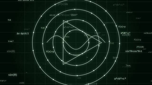 Abstract Mathematics and Physics Geometry Formula Animation Background
