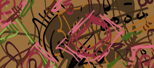 Abstract image for printing. Picture for modern interiors. The picture is painted by hand on a tablet. © neurostructure