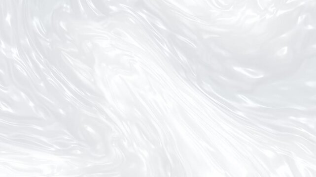 Abstract white liquid flowing waves on minimalist background. 4K Video