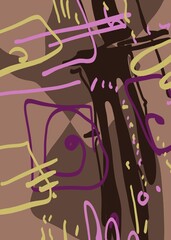 Abstract image for printing. Picture for modern interiors. The picture is painted by hand on a tablet. © neurostructure