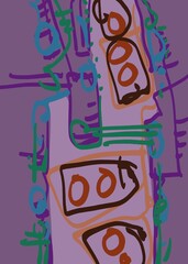 Abstract image for printing. Picture for modern interiors. The picture is painted by hand on a tablet. © neurostructure