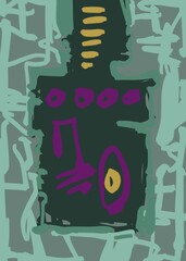Abstract image for printing. Picture for modern interiors. The picture is painted by hand on a tablet. © neurostructure