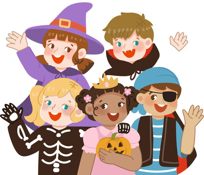 Kids in halloween costume