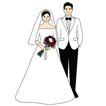 bride and groom with wedding rings