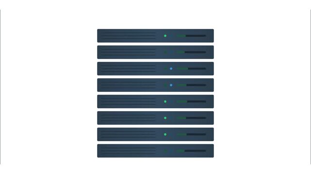 Cyber security data protection server racks on white background