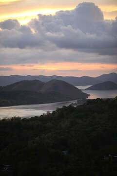 sunset in the mountains