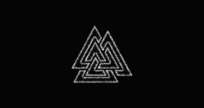 Sketch valknut icon animation - smooth progressive reveal