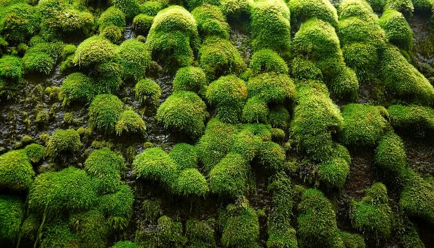 a close up of a damp moss covered wall