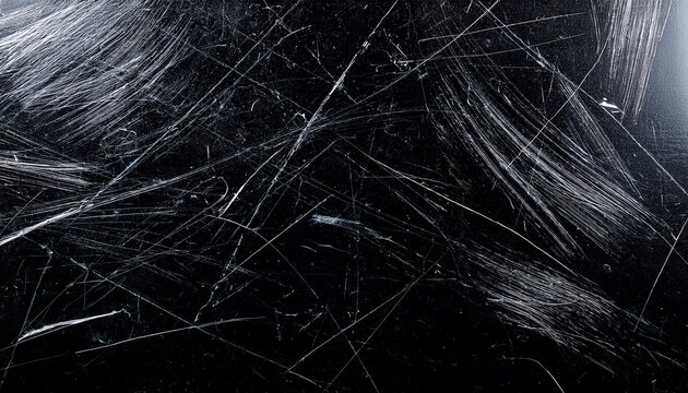 white dust and scratches on a black background the texture of dirt on the glass