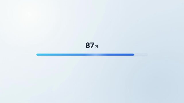 Loading bar progress percentage indicator displaying data transfer status on digital screen