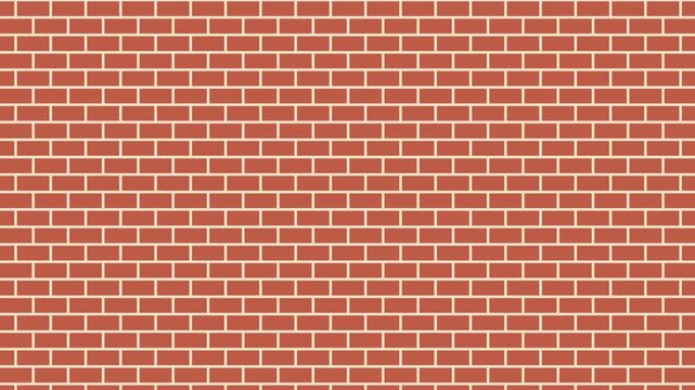 Seamless scrolling red brick wall pattern, looping animated background for video titles and streams, 4K 58 seconds
