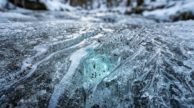 Abstract texture of intricate ice formations with sharp edges and patterns ice formation frozen water ice structure frozen surface cold background ice macro winter background icy texture