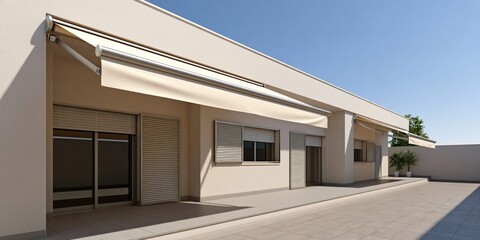Obraz premium Contemporary home design featuring stylish outdoor living space