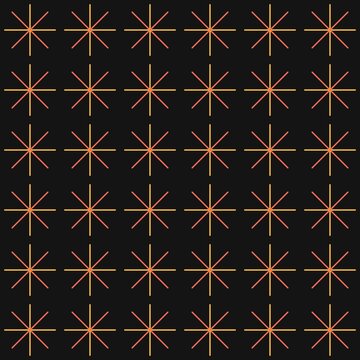 Abstract geometric star pattern in retro colors