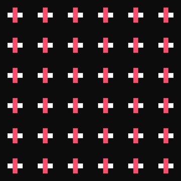 Seamless pattern with geometric cross symbols