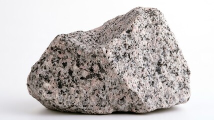 Obraz premium Speckled Granite Rock Isolated on a White Background