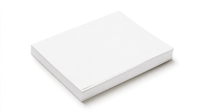 Stack of blank white paper mockup isolated on white background