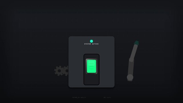 Digital industrial power switch toggling from red to green status