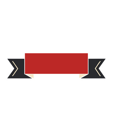 Red ribbon banner isolated on transparent background