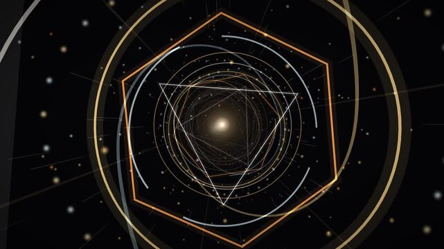 Abstract geometric triangle and polygon tunnel motion graphics loop