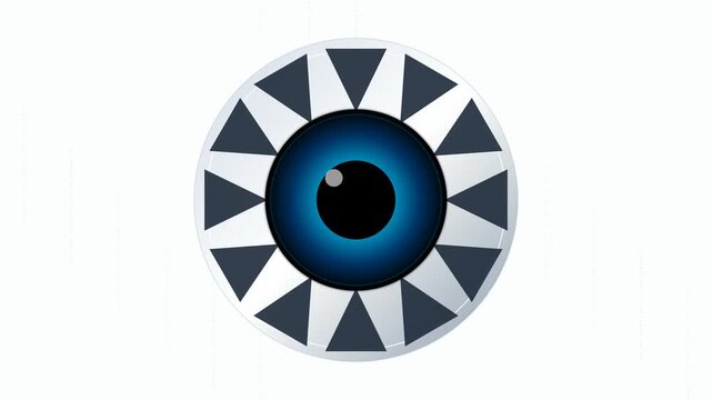 Cyber security surveillance eyes icons on white background