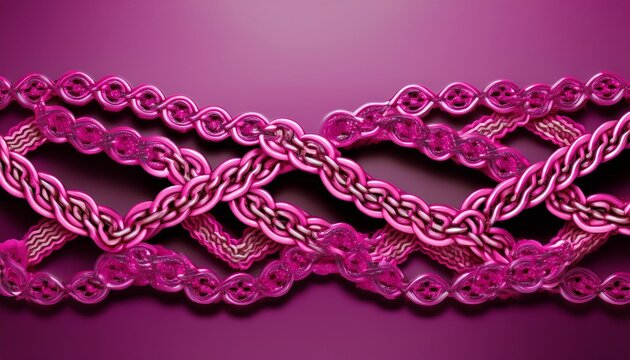 chain link borders in pink magenta geometric shapes