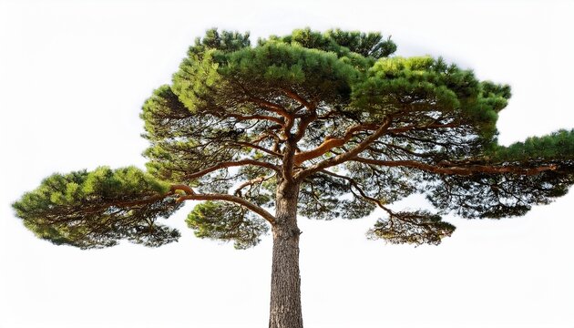 pinus sylvestris scotch pine big tall tree isolated on a white background perfectly cutout pine pinaceae pine baltic pine fir