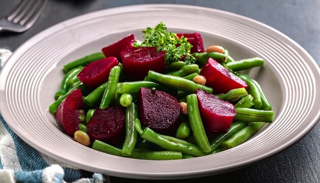 beet and green bean salad vegan food vegetarian food