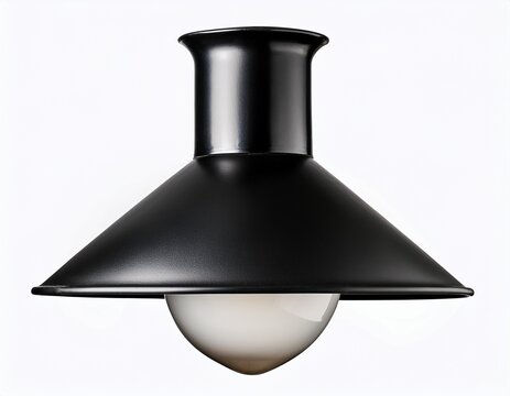 realistic black ceiling lamp isolated on white background