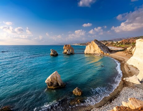 petra tou romiou also known as aphrodite s rock a sea stack in paphos cyprus