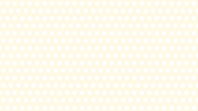 Seamless scrolling cream and white polka dot pattern, looping animated background for video titles and streams, 4K 58 seconds