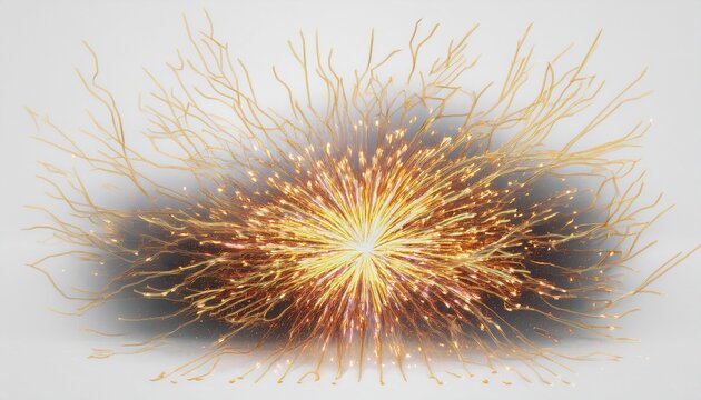 cut out electric spark lighting on white backgrounds effect 3d render
