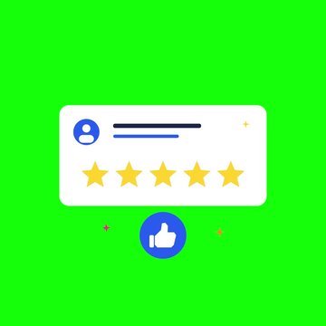 Customer feedback review with star rating and like button