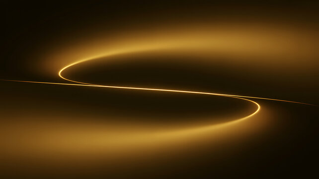 Abstract background, with a single, sharp, glowing golden, line forming a, smooth, s-curve against, a dark, deep, and moody background, creating a minimalist, and high-contrast visual effect