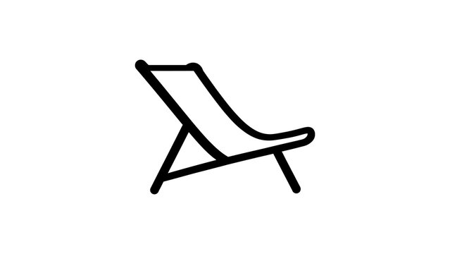 Deck chair icon for relaxation and beach setting.