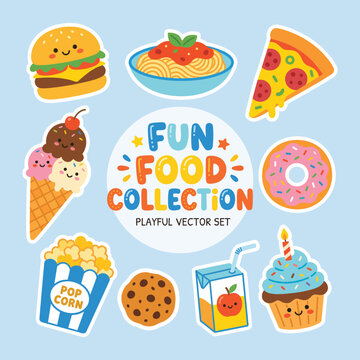Playful Fast Food Snacks And Sweet Confections Bundle