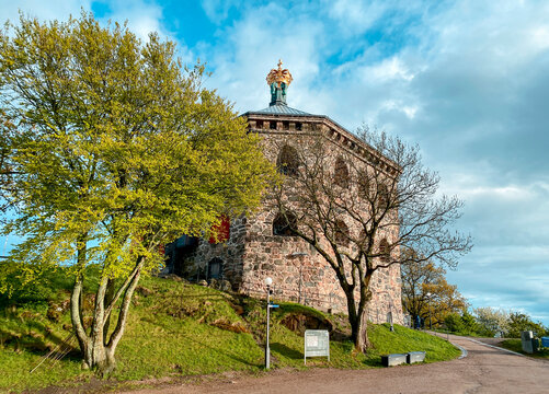 Skansen Kronan framed by trees in Gothenburg