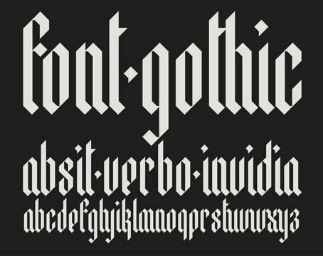 Gothic Blackletter Font Alphabet for Logo, Poster, Tattoo, T-Shirt and Medieval Typography Design