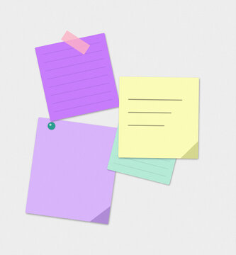Colorful sticky notes with pins on a board