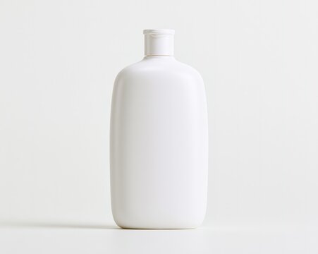 White, glossy bottle with smooth texture against plain white backdrop.