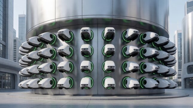 Minimalist Urban Micro-Fulfillment Center with Pods