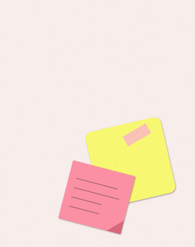 Pink note peeking from yellow folder